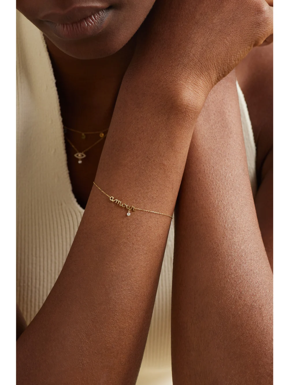 Persée Amour 18-karat Gold Diamond Bracelet, styled view