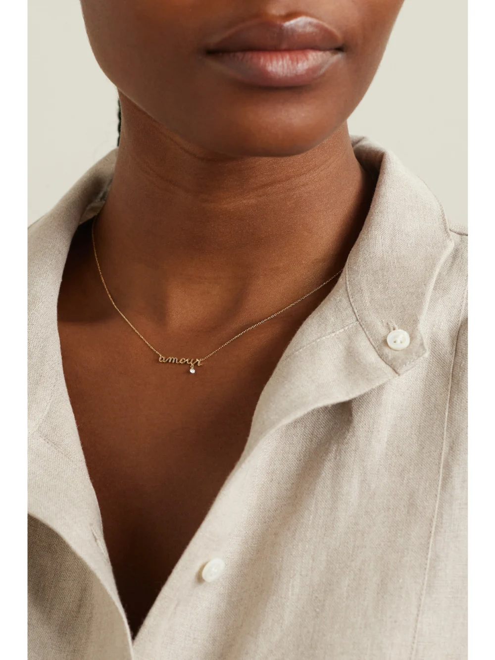 Persée Amour 18-karat Gold Diamond Necklace, styled view