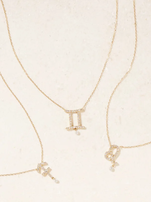Persée Astrology 18-karat Gold Diamond Necklace
