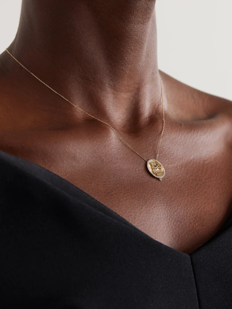 Persée Astrology 18-karat Gold Diamond Necklace