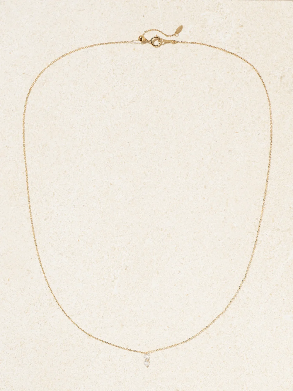 Close-up detail of the Persée Danaé 18-karat Gold Diamond Necklace