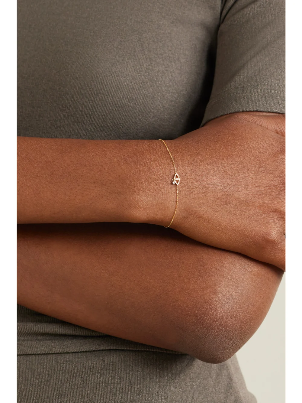 Persée Evil Eye 18-karat Gold Diamond Bracelet, styled view