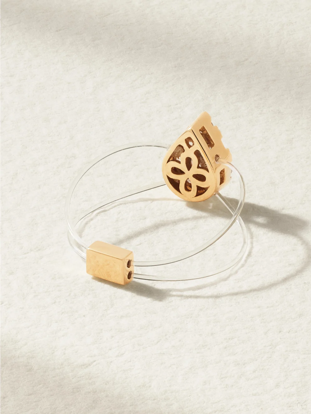 Back view of the Persée Floating 18-karat Gold, Elastic and Diamond Ring