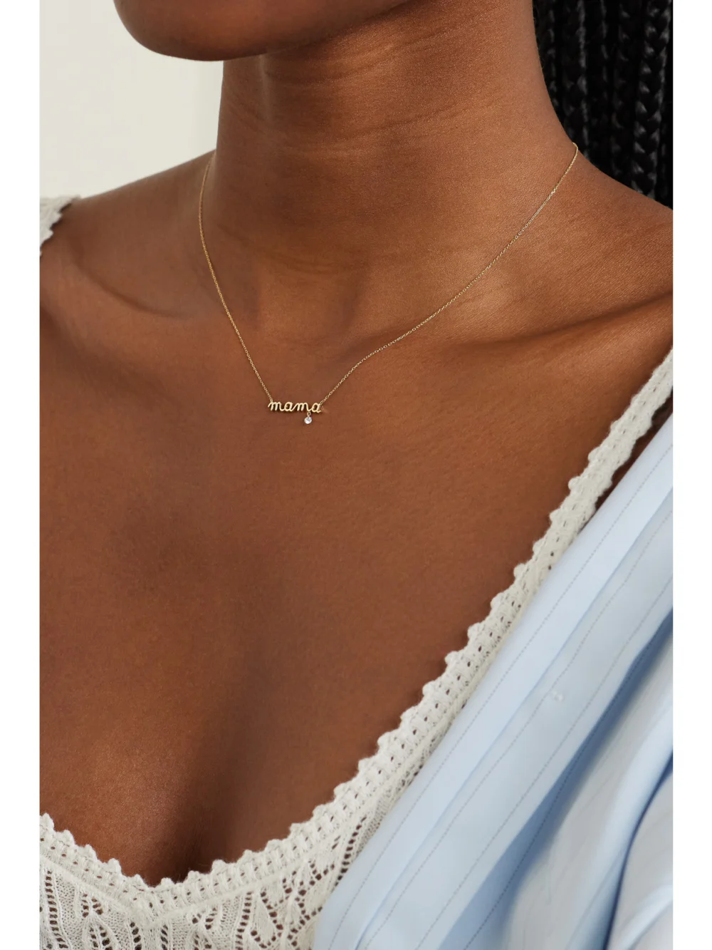 Persée Mama 18-karat Gold Diamond Necklace, styled view