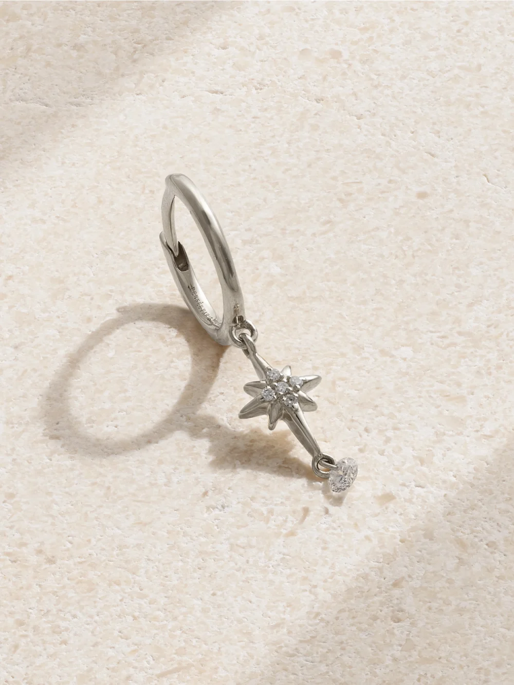 Persée North Star 18-karat White Gold Diamond Single Hoop Earring