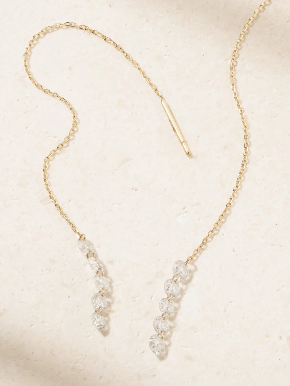 Back view of the Persée Rivière 18-karat Gold Diamond Earrings