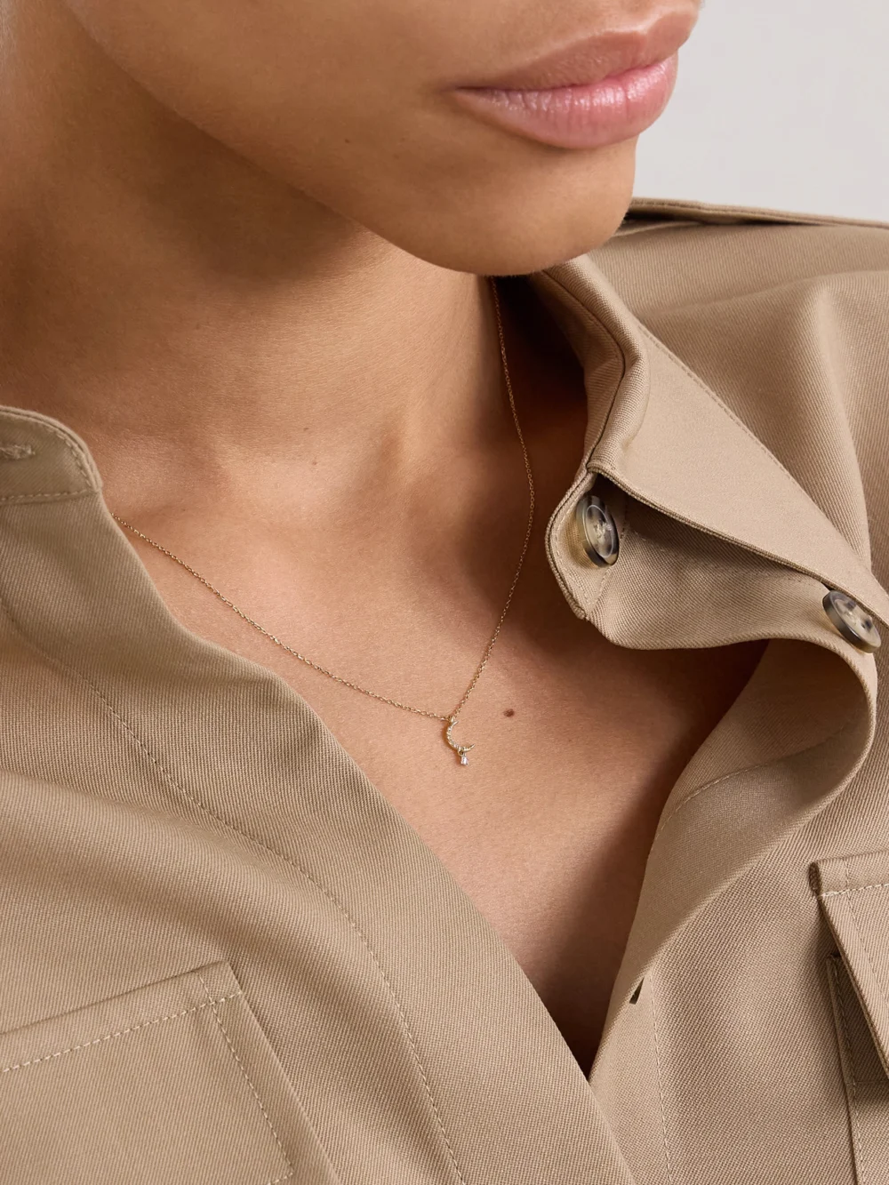 Persée Séléné 18-karat Gold Diamond Necklace, styled view
