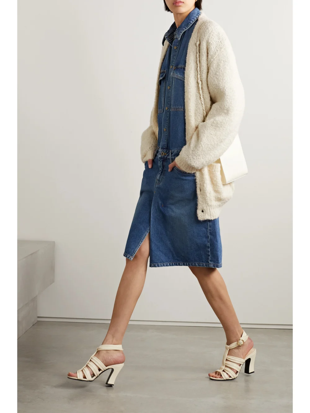Petar Petrov Cashmere, Alpaca and Silk-blend Bouclé Cardigan, worn by a model