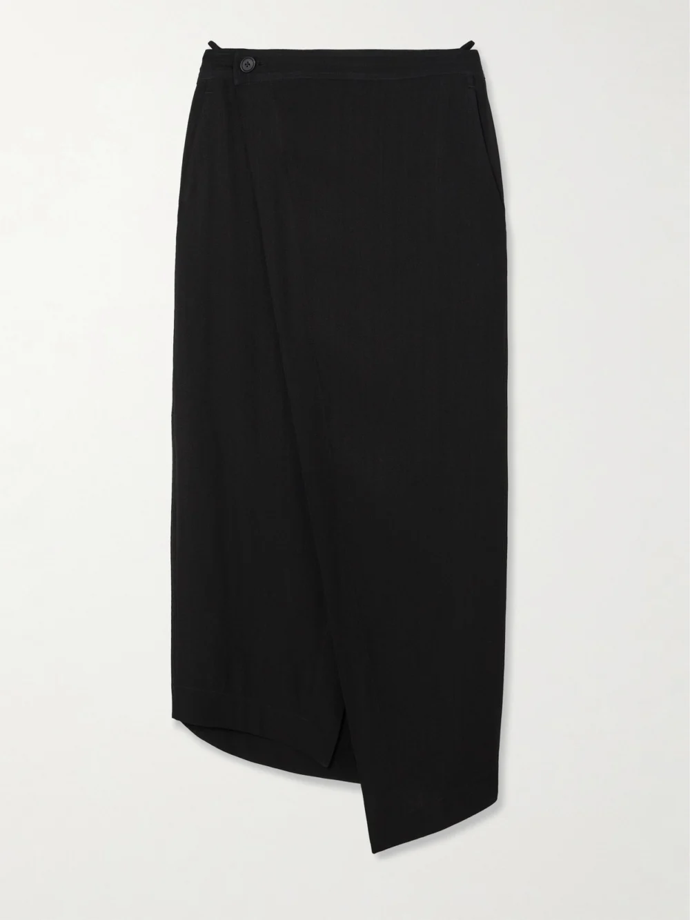 Petar Petrov Precious Asymmetric Cady Maxi Wrap Skirt in black