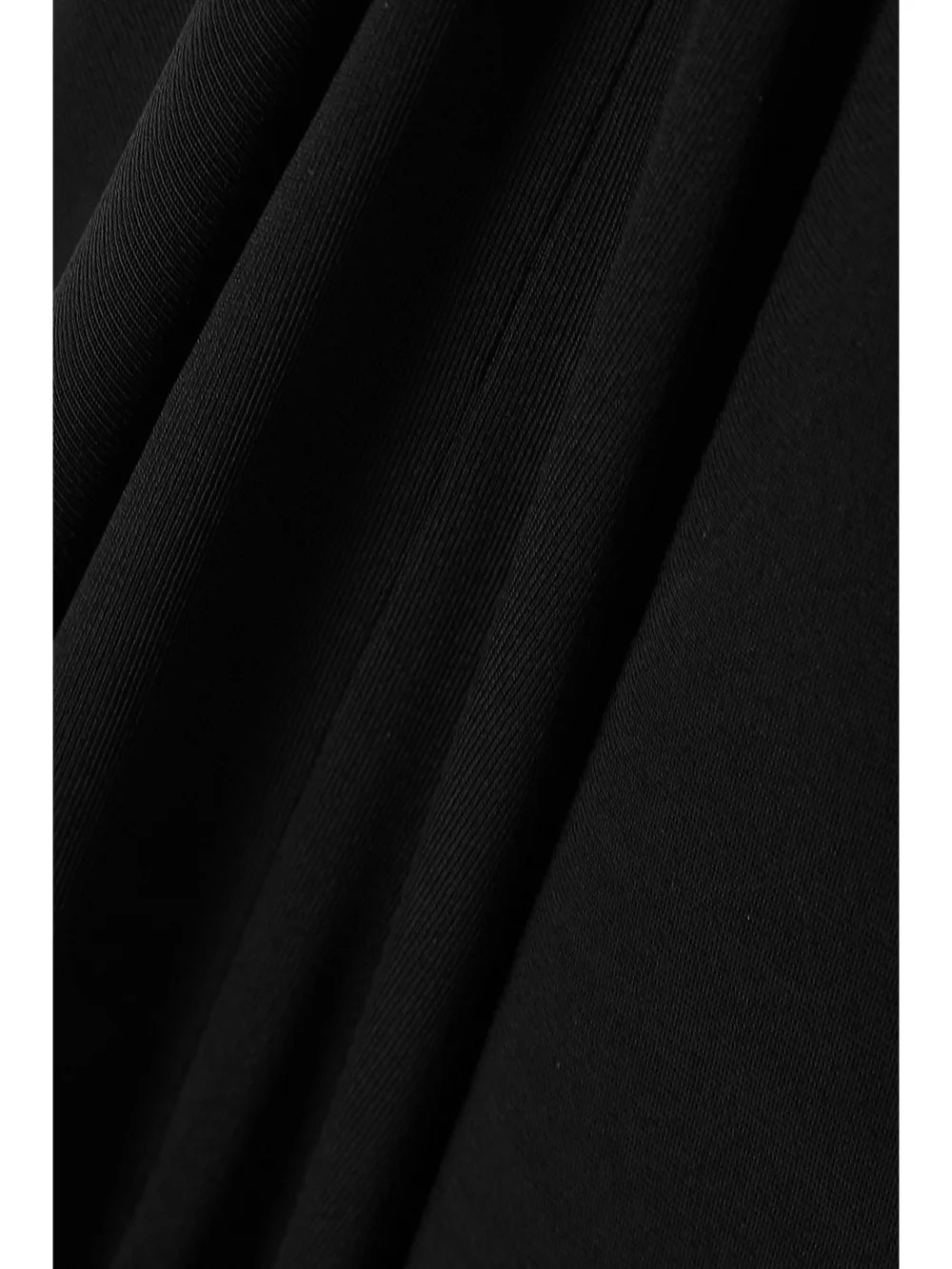Close-up detail of the Petar Petrov Syros Striped Silk-trimmed Gathered Jersey Halterneck Maxi Dress