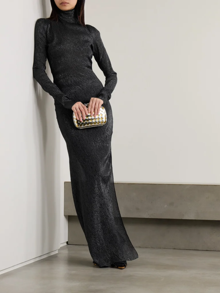 Petar Petrov Treasure Metallic Silk-blend Maxi Dress