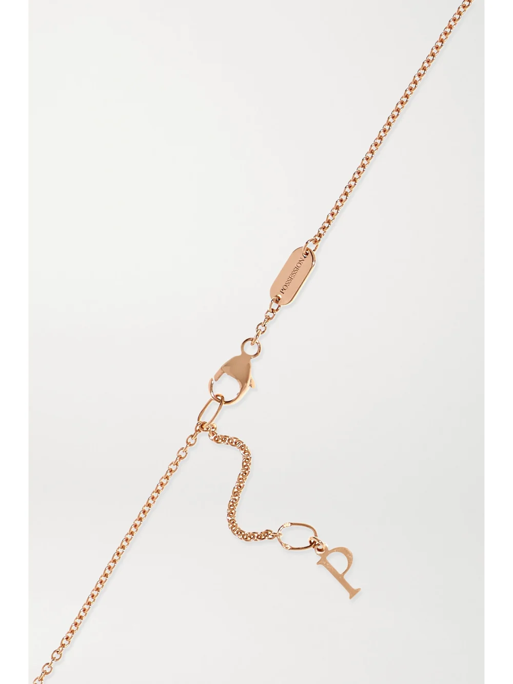 Back view of the Piaget Possession 18-karat Rose Gold, Carnelian and Diamond Necklace