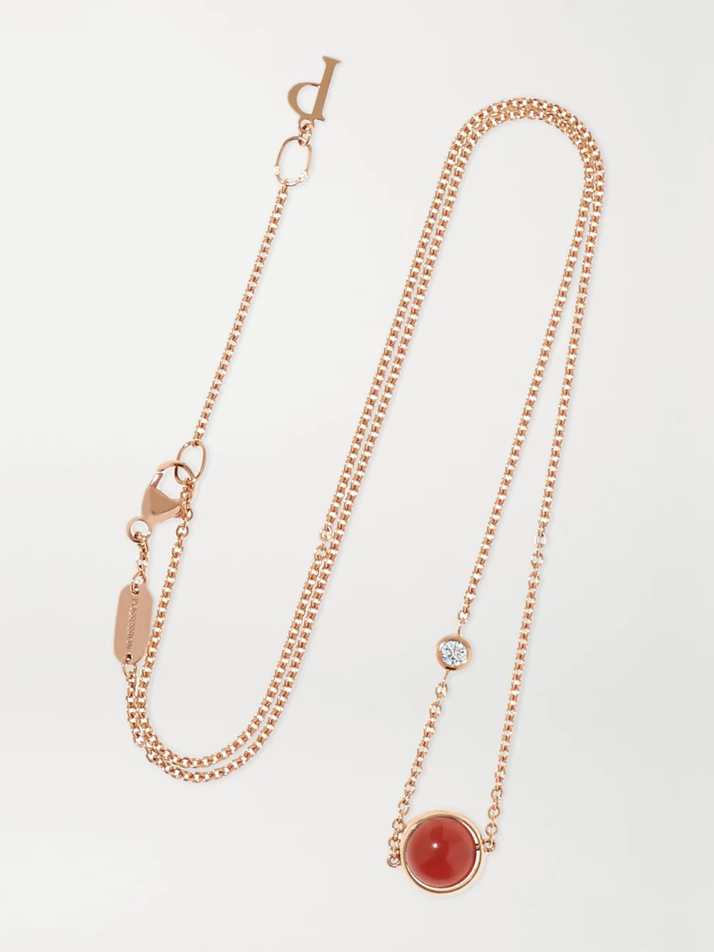 Piaget Possession 18-karat Rose Gold, Carnelian and Diamond Necklace