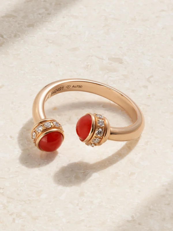 Piaget Possession 18-karat Rose Gold, Carnelian and Diamond Ring