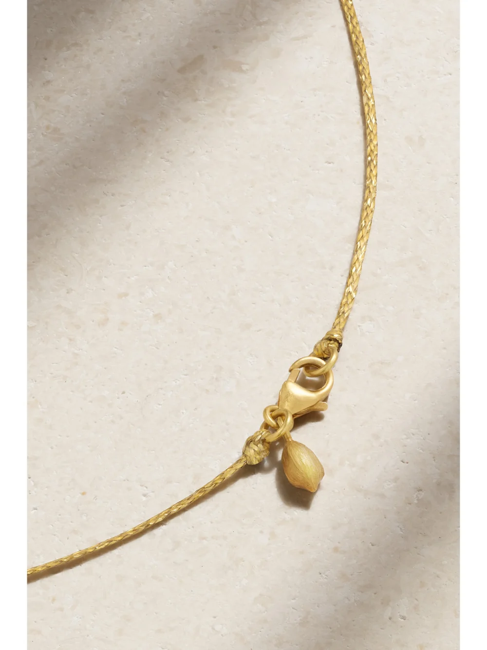 Back view of the Pippa Small 18-karat Gold, Cord and Peridot Necklace