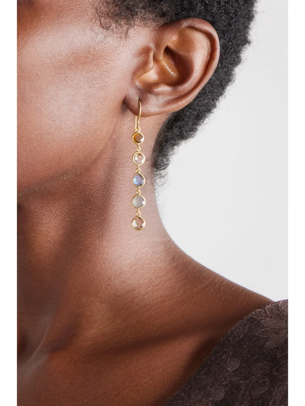 Pippa Small 18-karat Gold Multi-stone Earrings, styled view