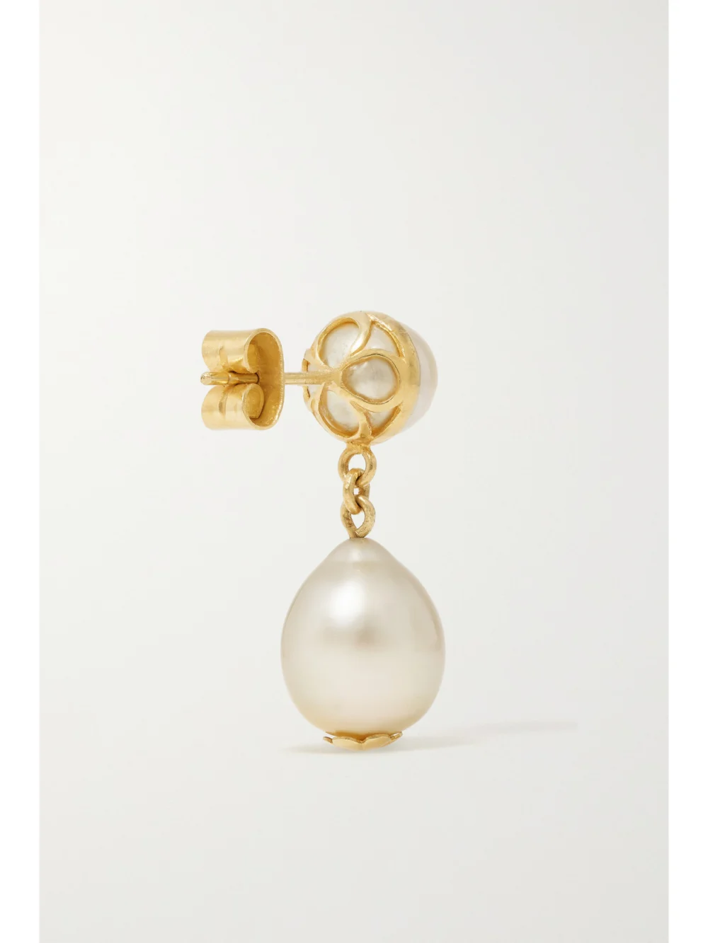 Back view of the Pippa Small 18-karat Gold Pearl Earrings