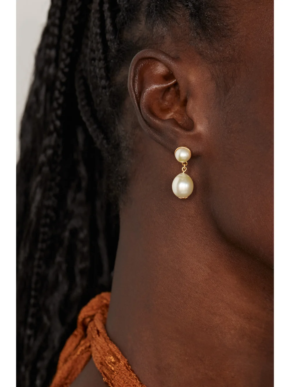 Pippa Small 18-karat Gold Pearl Earrings, styled view