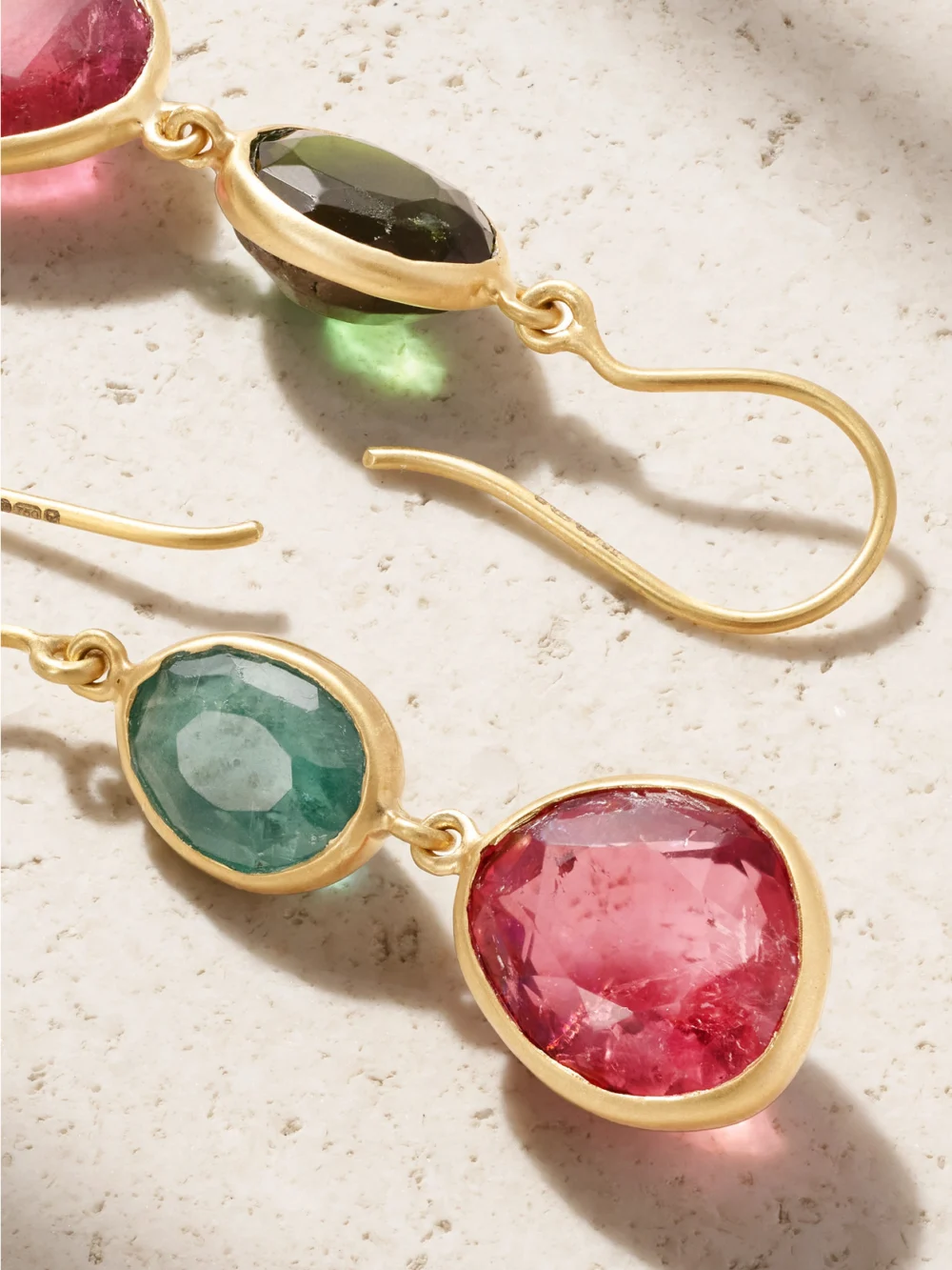 Back view of the Pippa Small Iris 18-karat Gold Tourmaline Earrings