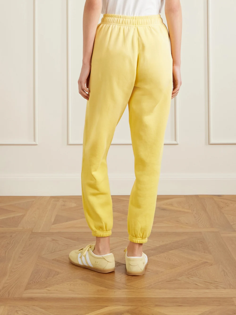 Back view of the Polo Ralph Lauren Embroidered Cotton-blend Fleece Tapered Sweatpants
