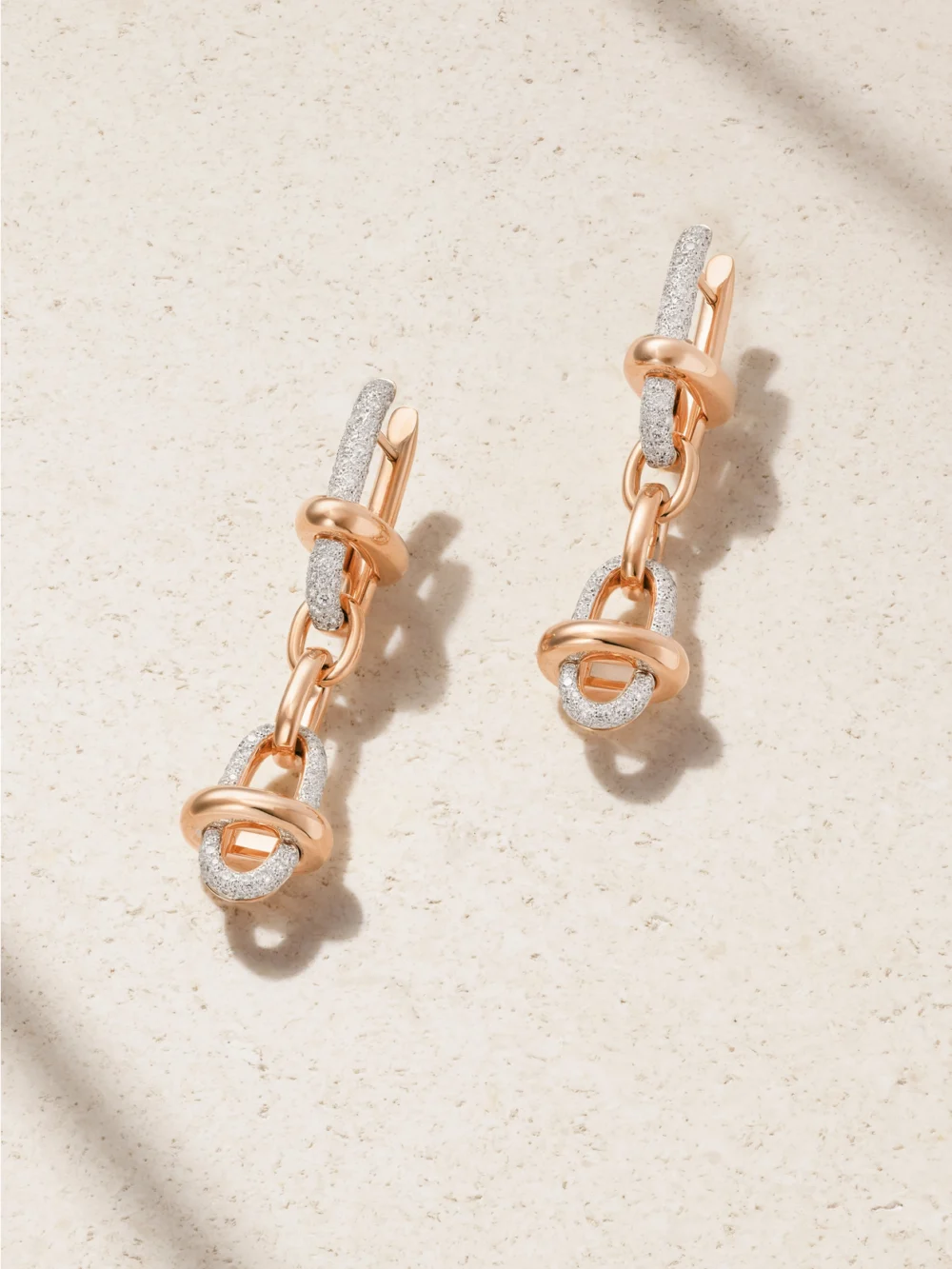Pomellato Iconica 18-karat Rose and Rhodium-plated White Gold Diamond Earrings