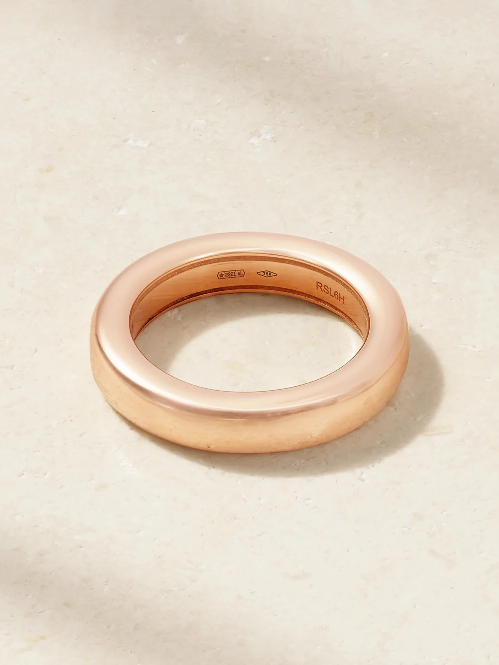 Back view of the Pomellato Iconica Extra Slim 18-karat Rose Gold Diamond Ring