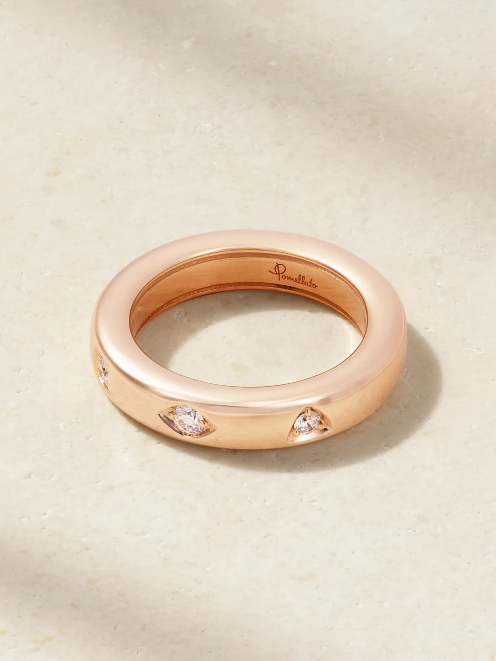 Pomellato Iconica Extra Slim 18-karat Rose Gold Diamond Ring in 54