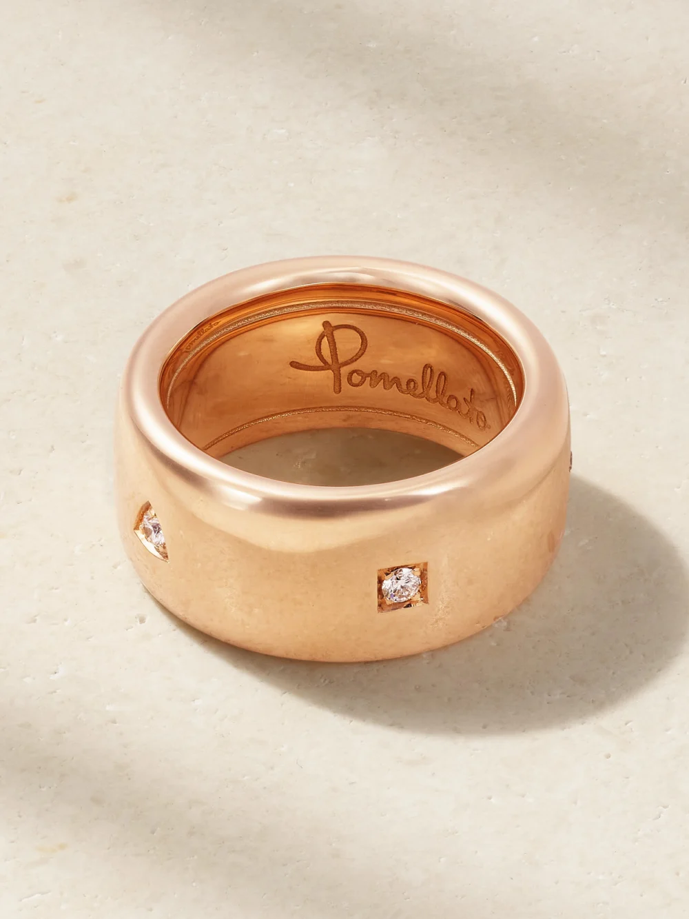 Pomellato Iconica Medium/large 18-karat Rose Gold Diamond Ring in 52