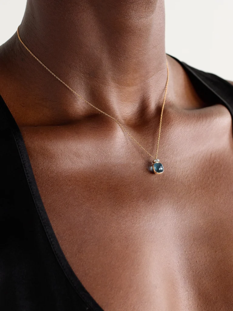 Pomellato Nudo 18-karat Rose and White Gold, Topaz and Diamond Necklace