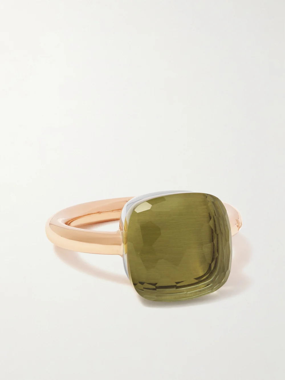 Pomellato Nudo Maxi 18-karat Rose Gold Prasiolite Ring in 52