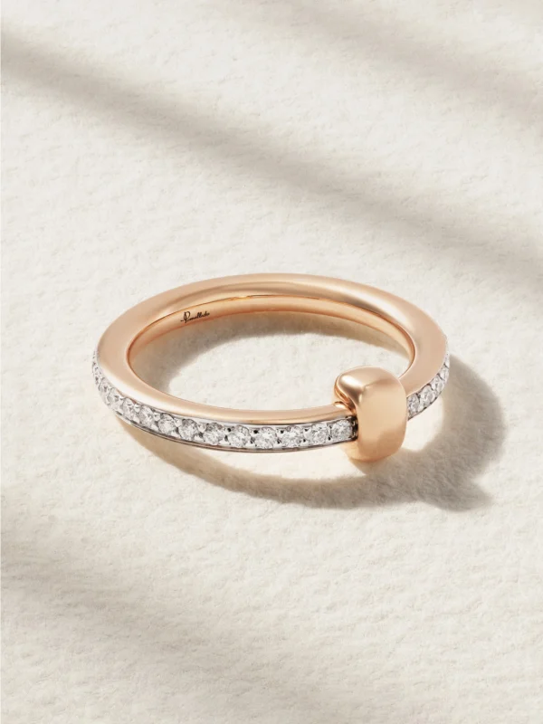 Pomellato Together 18-karat Rose Gold, Rhodium-plated and Diamond Ring