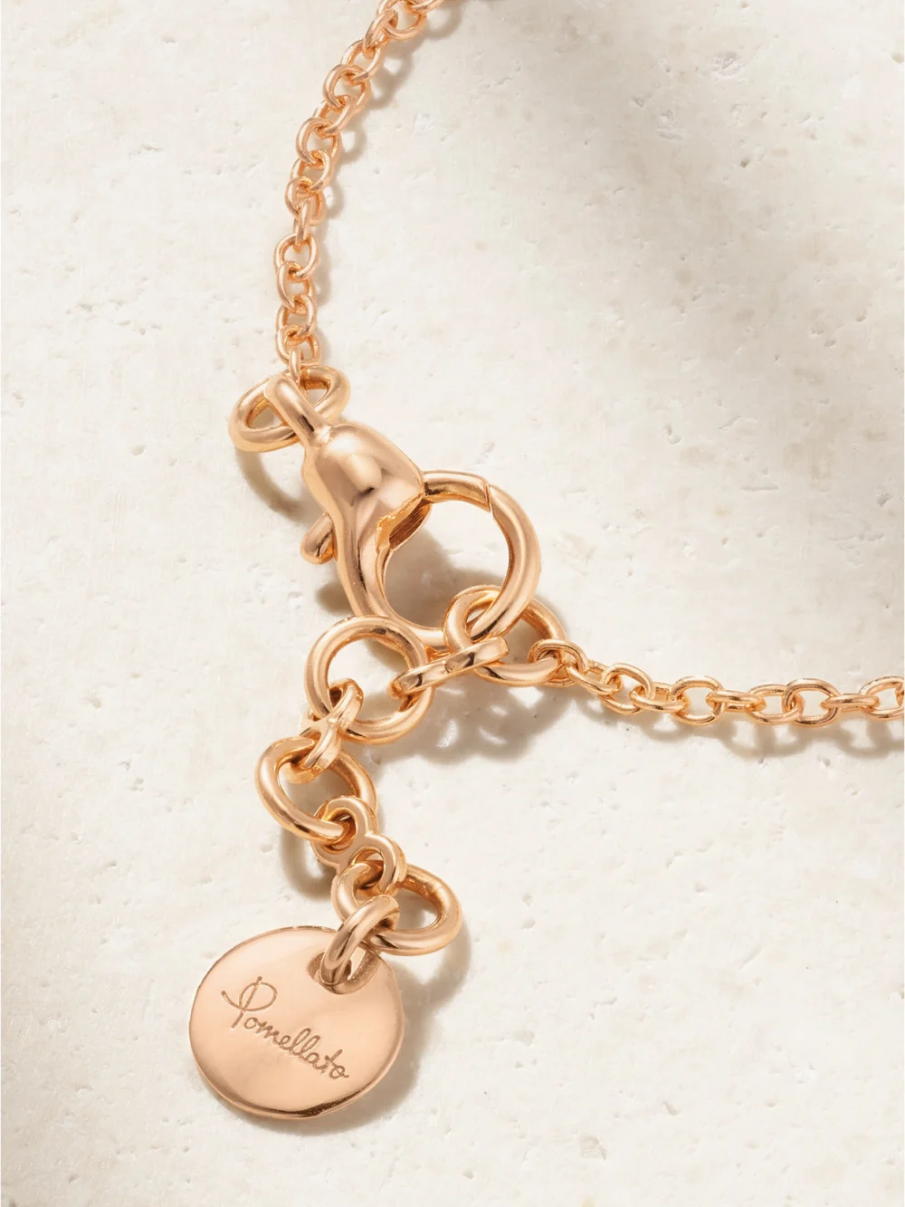 Back view of the Pomellato Together Rhodium-plated 18-karat Rose Gold Diamond Bracelet