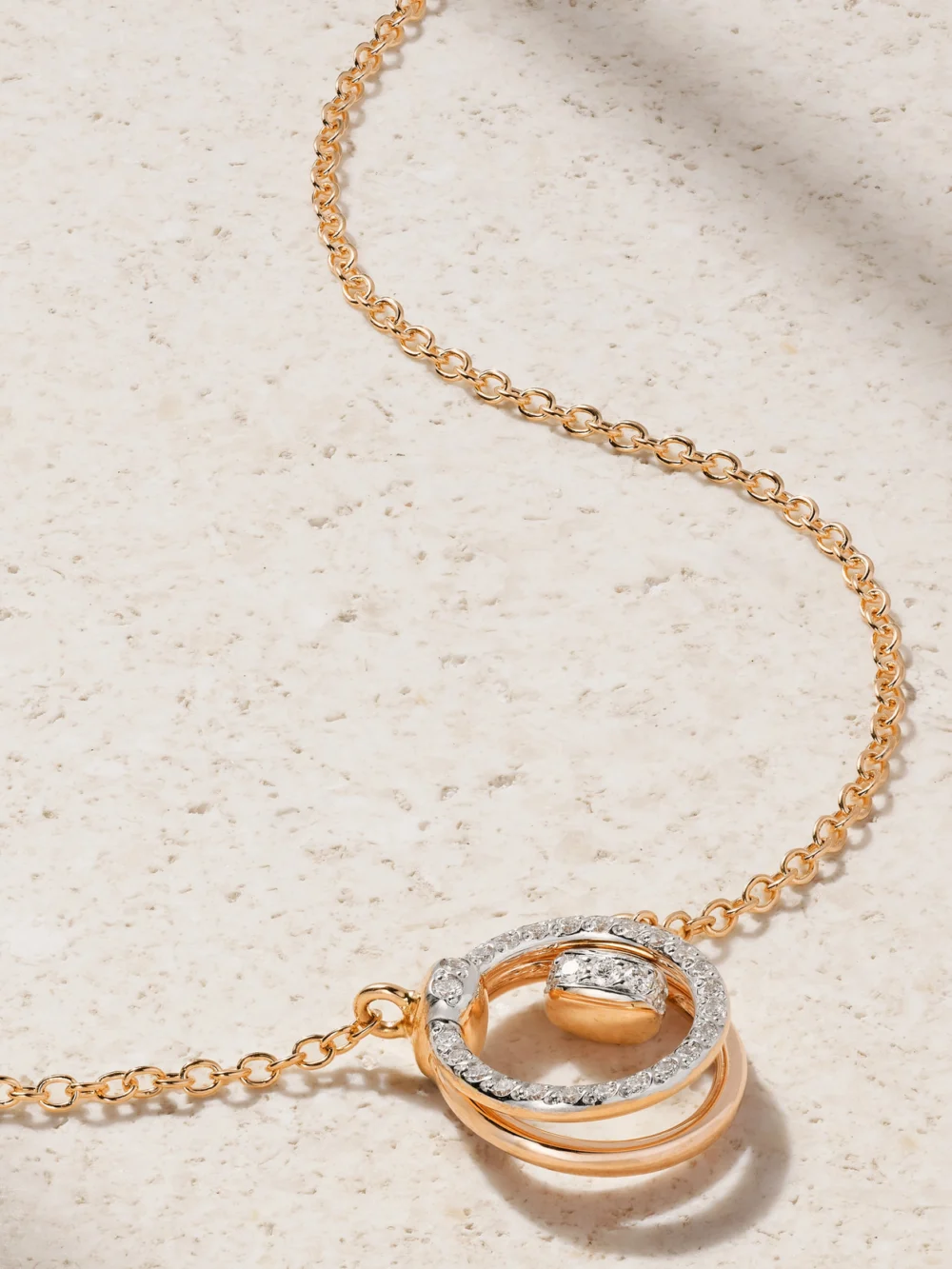 Pomellato Together Rhodium-plated 18-karat Rose Gold Diamond Necklace