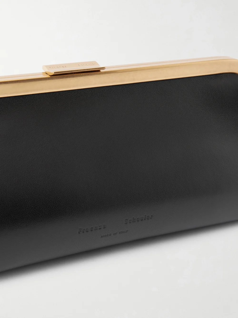 Close-up detail of the Proenza Schouler Amory Leather Clutch