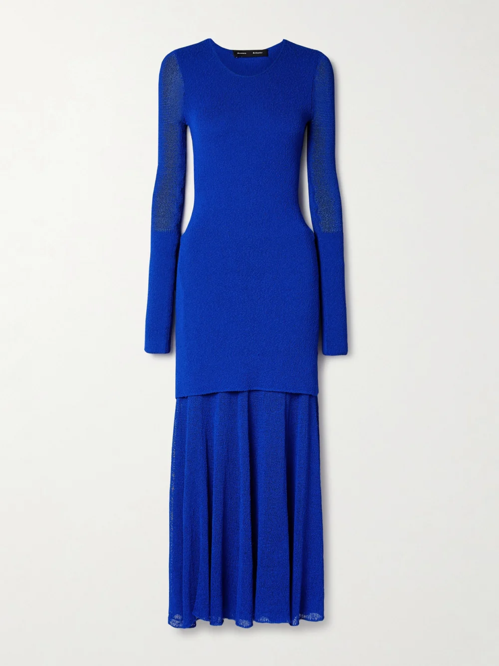 Proenza Schouler Anita Layered Knitted Maxi Dress in blue