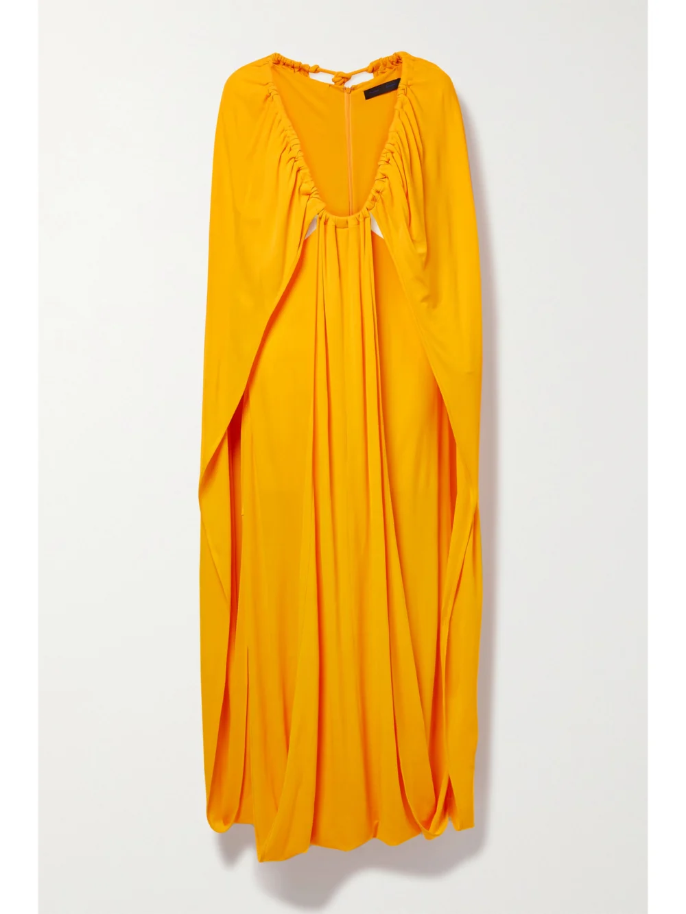 Proenza Schouler Cape-effect Gathered Jersey Maxi Dress in saffron