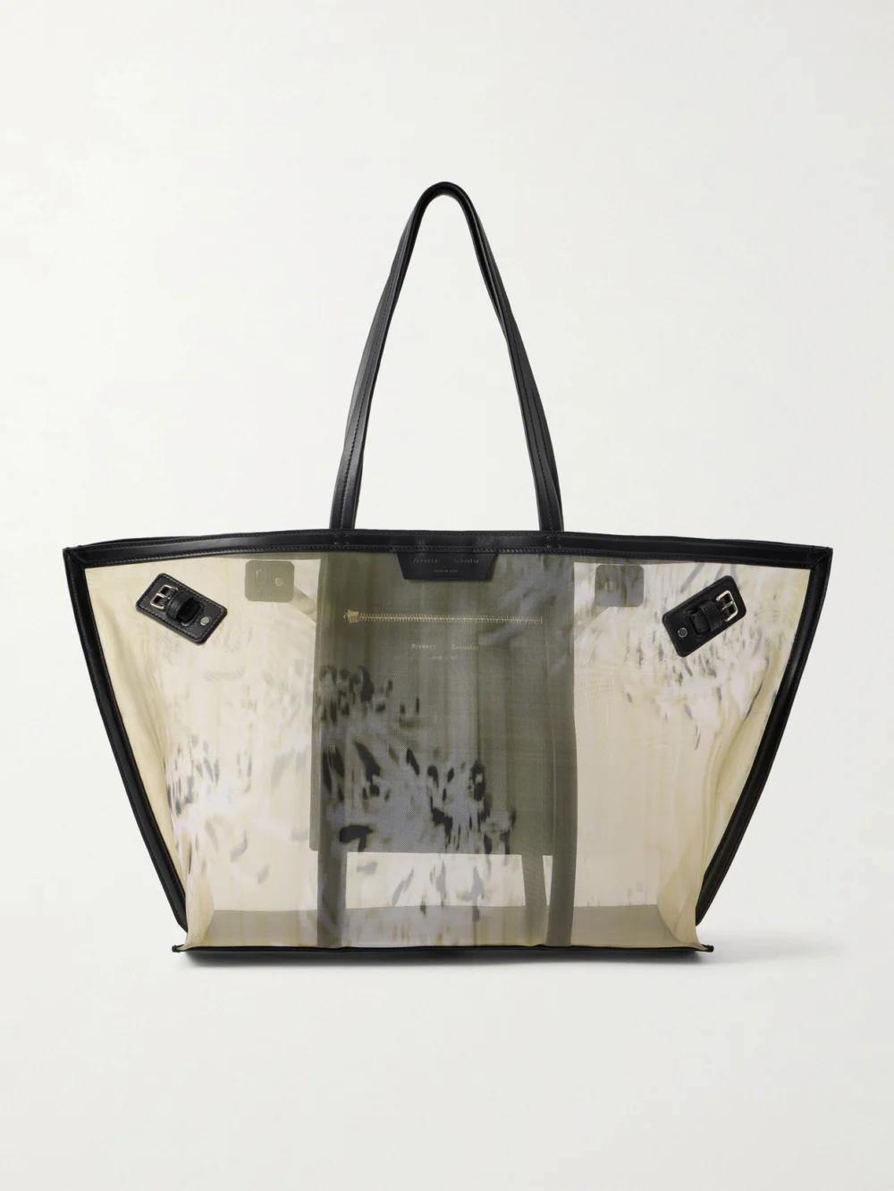 Proenza Schouler Days Carryall Leather-trimmed Printed Mesh Tote in yellow