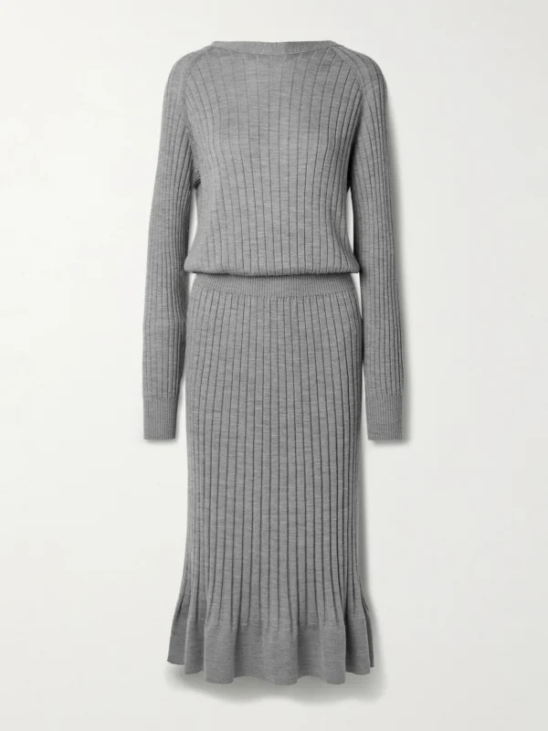 Proenza Schouler Eden Reversible Ribbed Wool and Silk-blend Midi Dress
