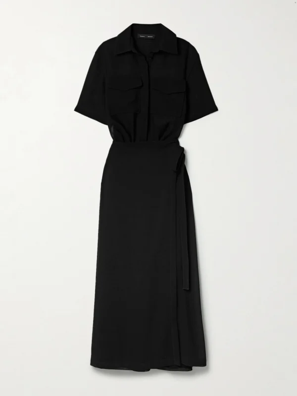 Proenza Schouler Emory Convertible Mesh and Woven Wrap Maxi Dress