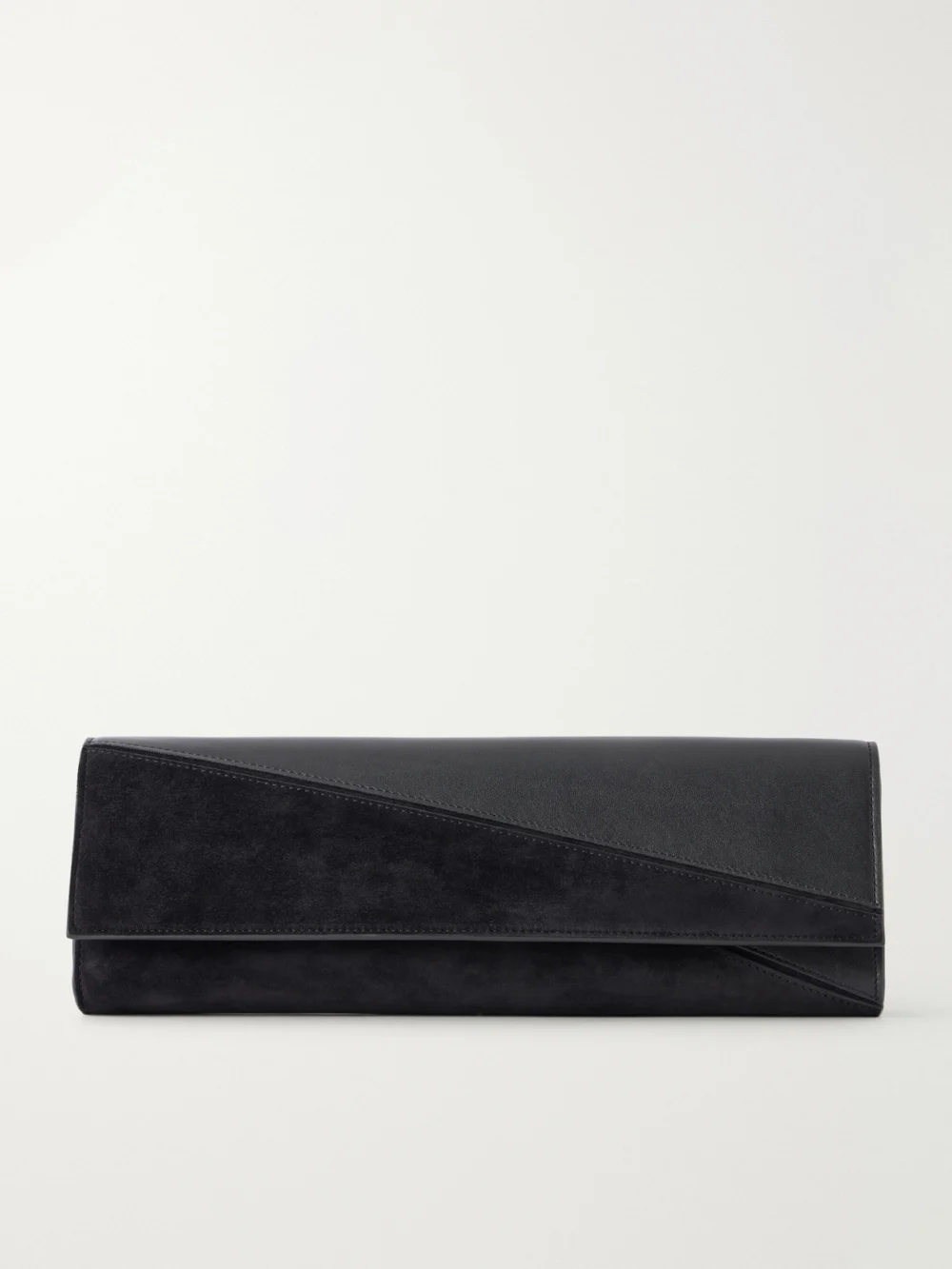 Proenza Schouler Hex Leather and Suede Clutch in black