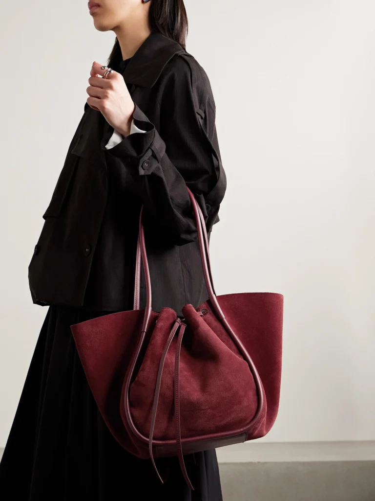 Proenza Schouler Large Leather-trimmed Ruched Suede Tote