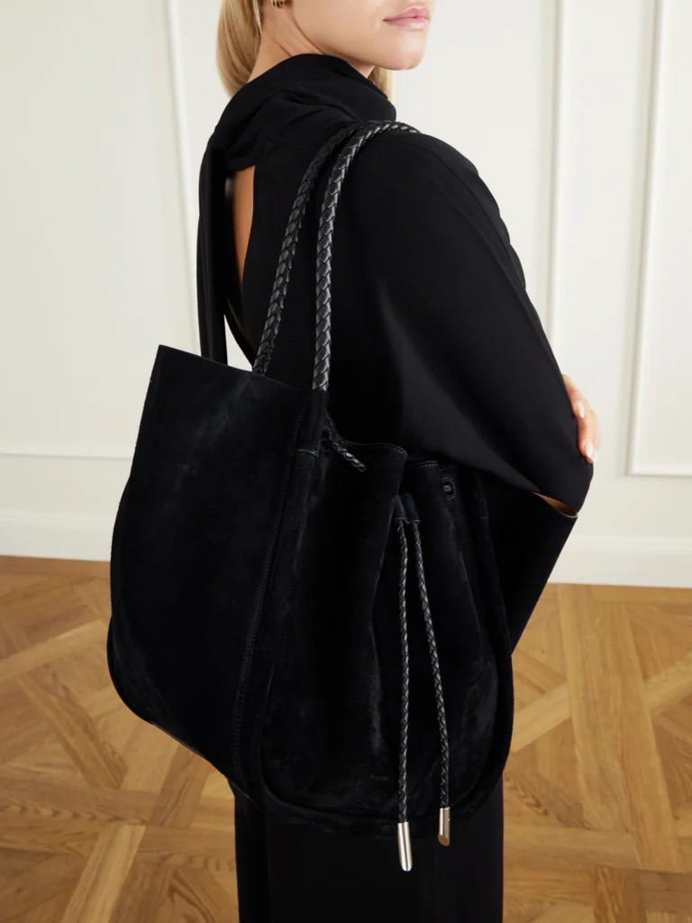Proenza Schouler Large Ruched Leather-trimmed Suede Tote