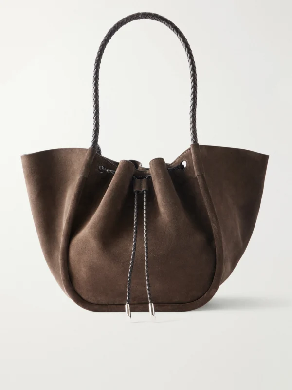 Proenza Schouler Large Ruched Leather-trimmed Suede Tote
