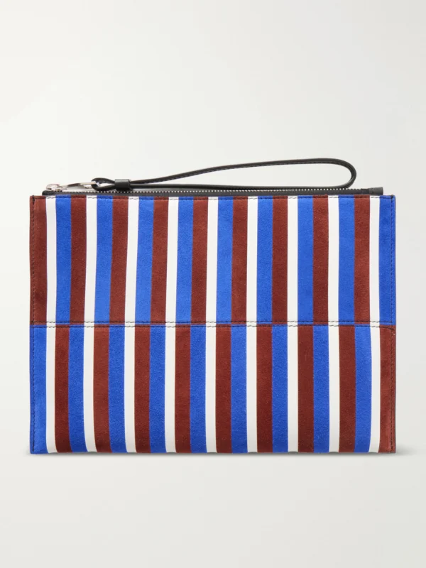 Proenza Schouler Leather Intarsia Leather-trimmed Suede Pouch