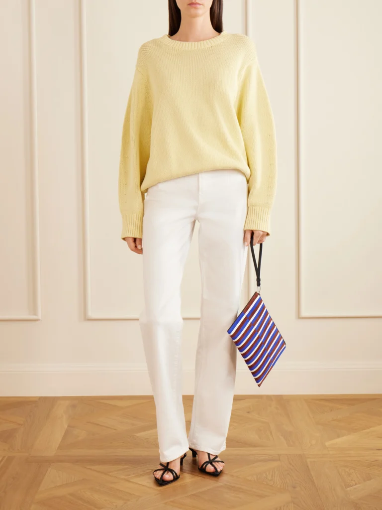 Proenza Schouler Leather Intarsia Leather-trimmed Suede Pouch