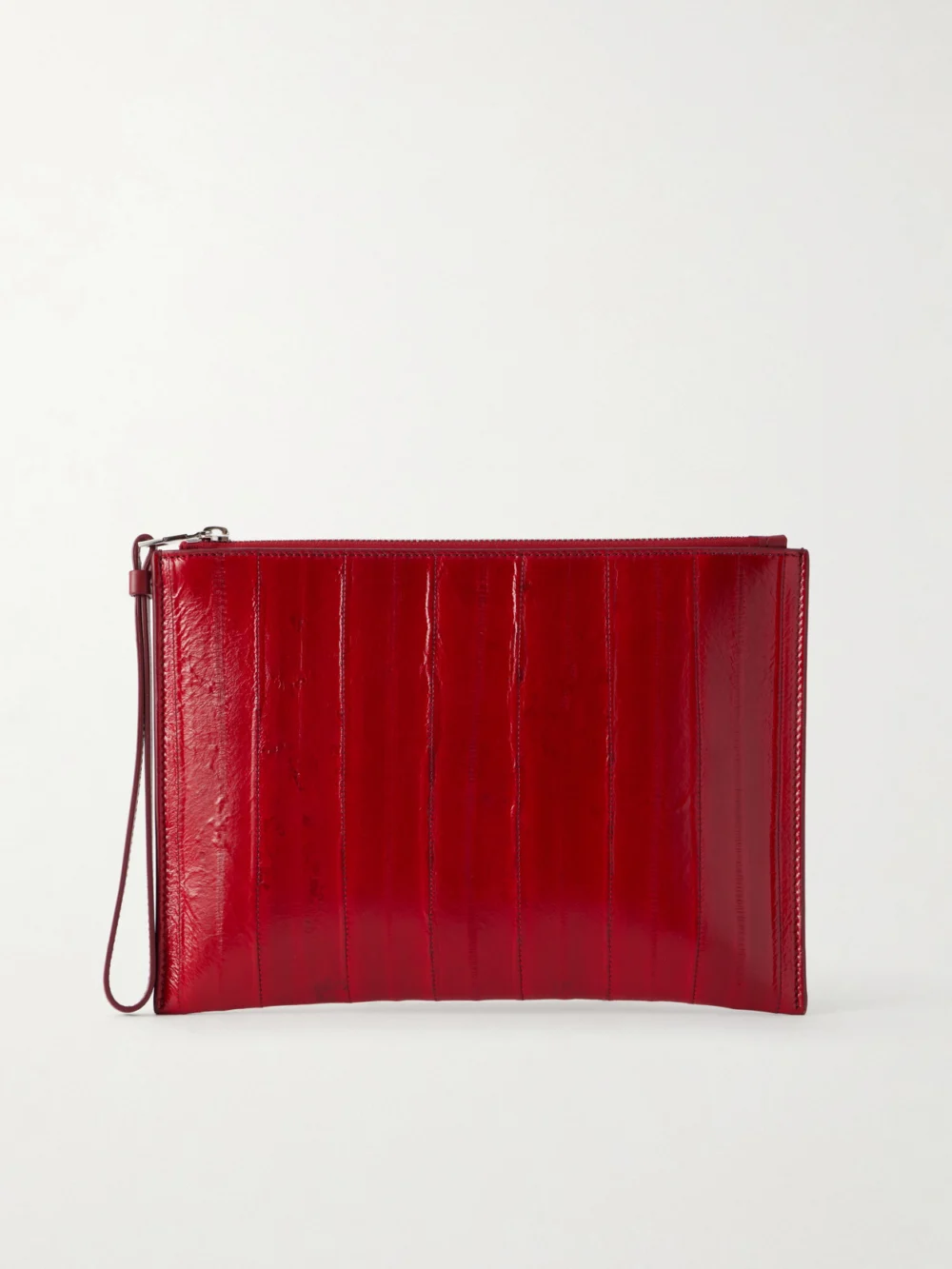 Proenza Schouler Leather Intarsia Leather-trimmed Suede Pouch in red