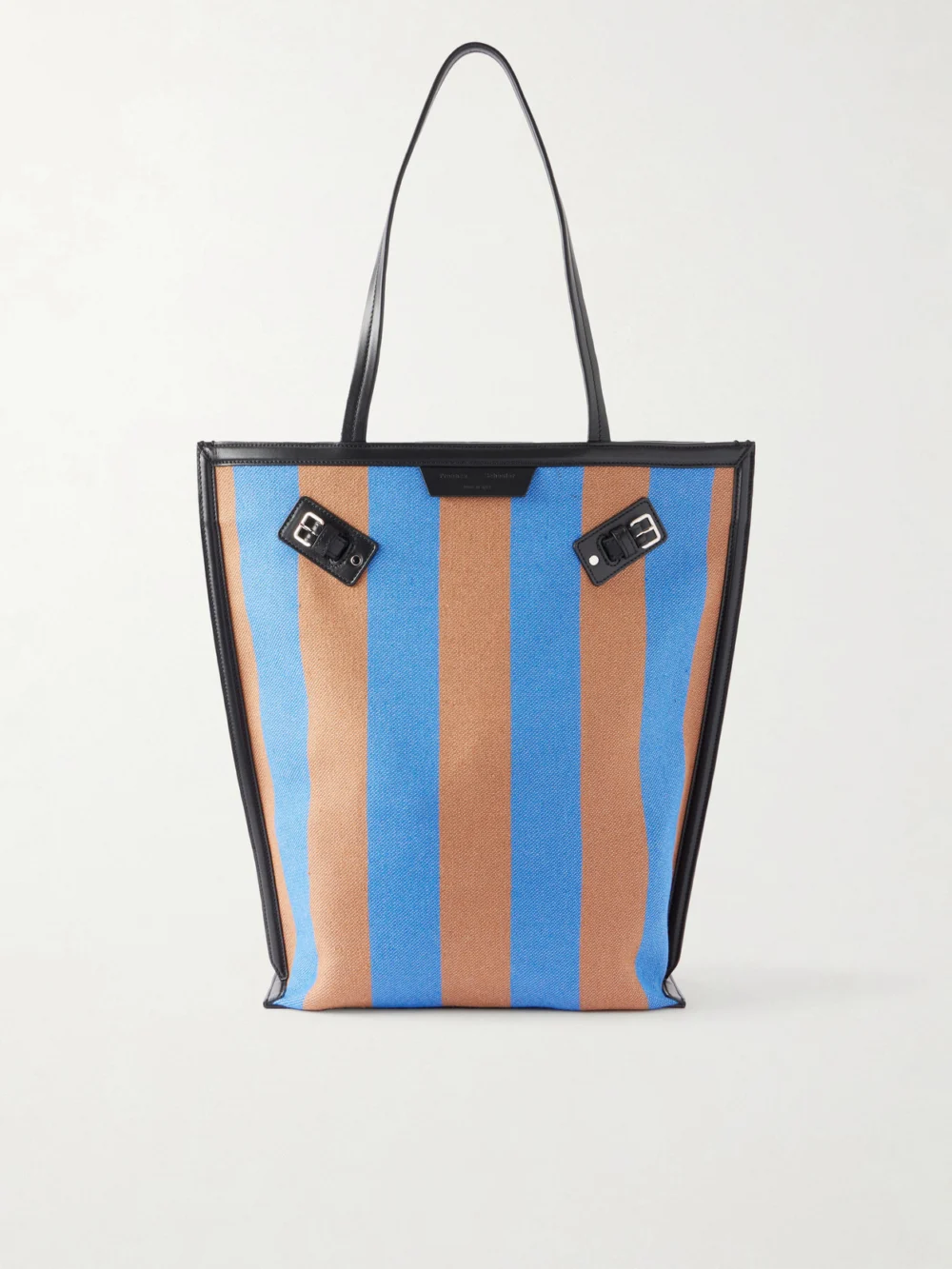 Proenza Schouler North South Days Striped Leather-trimmed Canvas Tote in blue