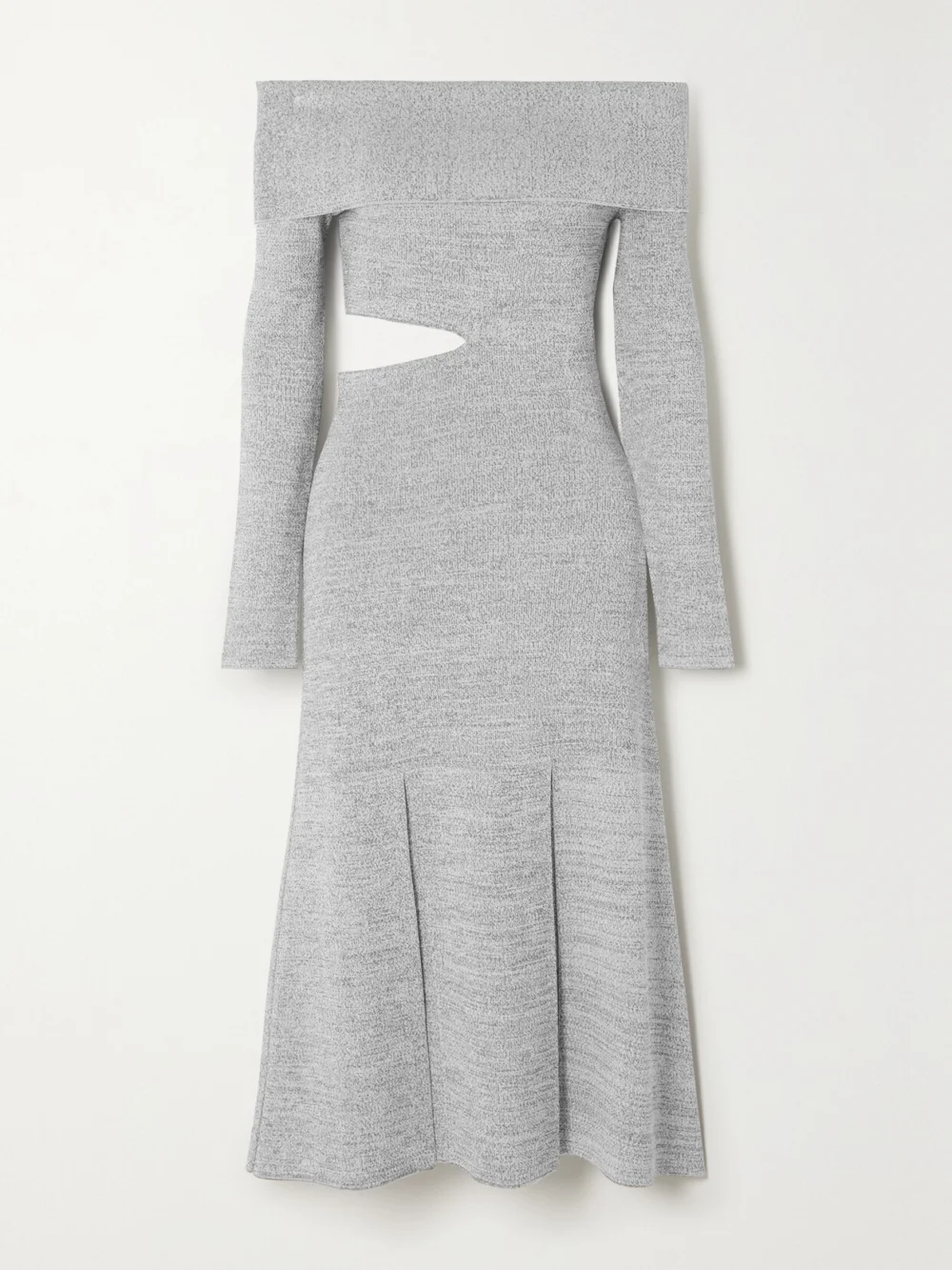 Proenza Schouler Off-the-shoulder Cutout Stretch-knit Maxi Dress in gray