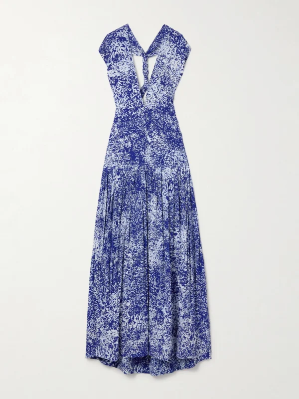 Proenza Schouler Simone Pleated Printed Crepe Maxi Dress