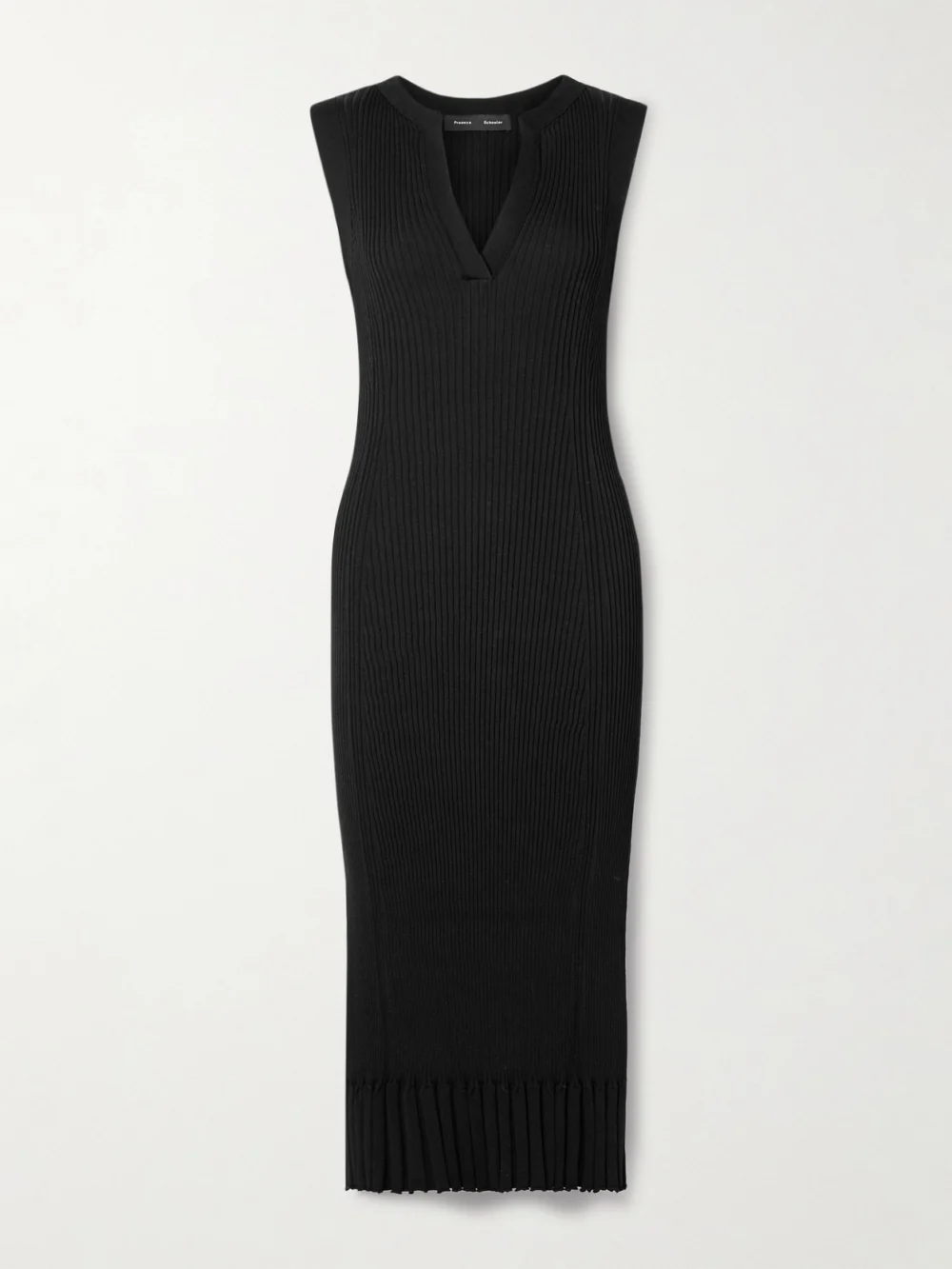 Proenza Schouler Tatum Ribbed-knit Midi Dress in black